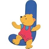 Wooden teddy bear alphabet letter J