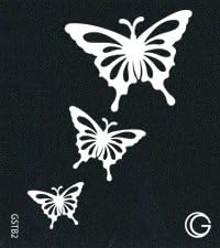 G body temporary tattoo stencil - cascading butterflies