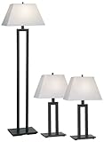 Contemporary Trio Table and Floor Lamp Set