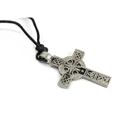 Enniscaven Cross Pewter Pendant with Adjustable Cord Necklace