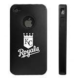 Apple iPhone 4 4S 4G Black Aluminum & Silicone Case Kansas City Royals