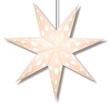 White 7 Point Lighted Star Lamp with White Cutouts