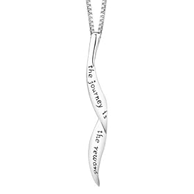 Sterling Silver The Journey Is The Reward Twisted Pendant, 18inch