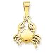 14k Gold Polished Cancer Zodiac Pendant