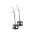 Crystal Black Big Eye Stud Cube Earrings Fashion Jewelry