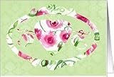 Rose Heart Watercolor Flowers Note Card Card