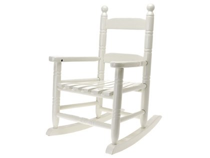 Childrens Toyshop  Toys : Childrens White Wooden Rocking Chair