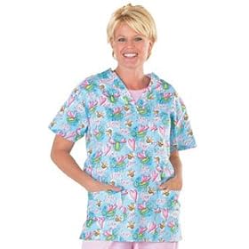 Peaches Round-Neck Warm-Up Jacket - XL, Ladybug Print, Sky Blue Trim