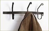 Wrought Iron Coat & Hat Hook Bar Rack - 3 Hooks