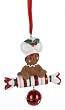 Gingerbread Kisses Baby Cookie on Ribbon Candy Christmas Jingle Bell Ornament