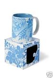 Hawaiian Coffee Mugs 2 Pack Floral Blue