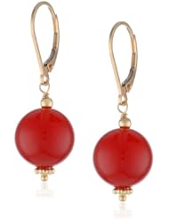 Carnelian Bead Drop Earrings