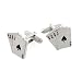 Rodium Plated Men's 4 Aces Poker Cufflinks-Executive Gift