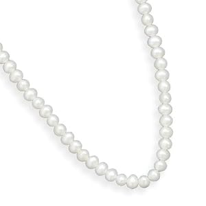 15\”+2\”Extension White Cultured Freshwater Pearl Childrens Necklace