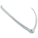 Sterling Silver 3-Strand Mesh Knot Necklace  17