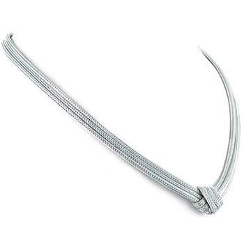 Sterling Silver 3-Strand Mesh Knot Necklace 17