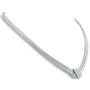 sterling silver 3-strand mesh knot necklace