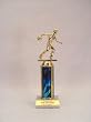 10 Inch Quick Ship Single Column Trophy: Male Bowling Figure, Black Column (Includes Free Engraving)