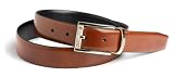 Geoffrey Beene Men's 1 1/4' Grained Leather Reversible Belt, Black/Brown