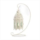 White Fancy Lantern with Stand - Style 37439