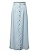 Joeoy Women's High Waist Button Up A-Line Denim Maxi Long Skirt-M