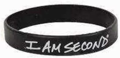 Bracelet - I Am Second Wristband - Blk/Wht by Evangecube
