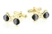 Unusual gray double cats eye cufflinks with presentation box. Made in the USA