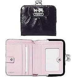 Coach Madison Leather Framed French Wallet Purse 41525 Black