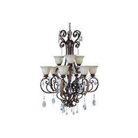 Maxim Lighting 13566CFAF Augusta 9 Light Two Tier Chandelier in Auburn Florentin by Maxim Mfg.