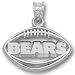 Chicago Bears Solid Sterling Silver ''BEARS'' Pierced Football Pendant