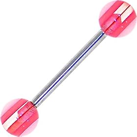 VALENTINE Stripe Barbell Tongue Ring by 