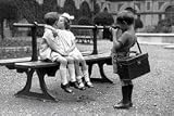 First Kiss Kids Kissing Cute New Romantic Art Poster Print - 24