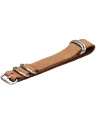 Premium 24mm 5-ring Thick Leather Rich Khaki Urban Military Nato Watch Strap - Fits All Watches!!!
