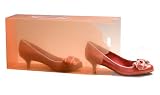 1 Ladies Translucent Tangerine Stackable Shoe Box