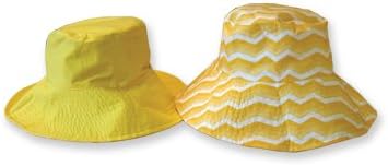 Sun Lily Fashion Flips Reversible Sun Hat with Tote - Womens (Sunshine Chevron)