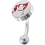 National Football League Logo Top Mount Curved Belly Ring - Tampa Bay Buccaneers