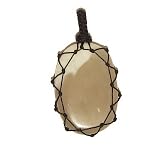 Chalcedony Pendant 06 Macrame Healing Net White Oval Crystal Gemstone 2