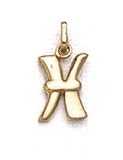 14K 'X' Pol Initial Pendant - GH10056