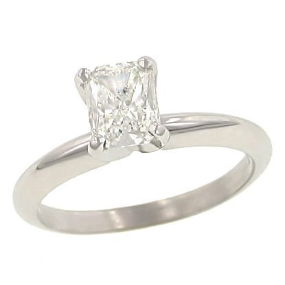 1.01cttw Radiant Cut Diamond Solitaire Ring Egl HI/vs2