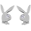 Officially Licensed Silver Toned PLAYBOY BUNNY Stud Earrings