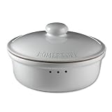 Clay Bread Crock Round (White)