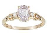 10KT RG 1.05CT KUNZITE AND .10CTW DIAMOND RING