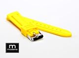 20mm Yellow MODENA Italian Rubber Divers band w Tang buckle