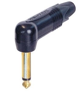 Neutrik NP2RX-B 1/4" Professional Right Angle Phone Plug with Gold Contacts, Black Shell