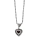 Sterling Silver Marcasite Pendant RED Crystal w/ title=