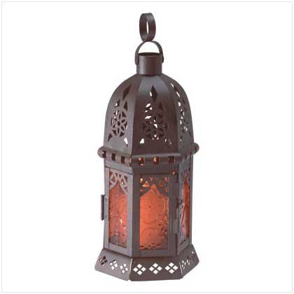 Morroccan Color Glass Lantern