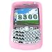 Rim BlackBerry 8300 Curve PDA Smart Phone Premium Pink Silicone Skin Case Cover - Bundled with 12v Rapid Premium Car Charger and Home Travel Wall AC Adapter Charger