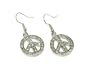 Silvertone Crystal Peace Symbol Earrings Fashion Jewelry