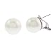 14.3mm Imitation Pearl Sterling Silver Stud Clip Earrings