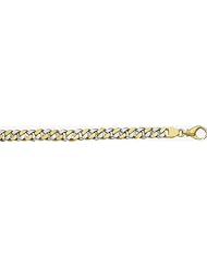 7mm Fancy Two Tone Gold Link Bracelet 8"